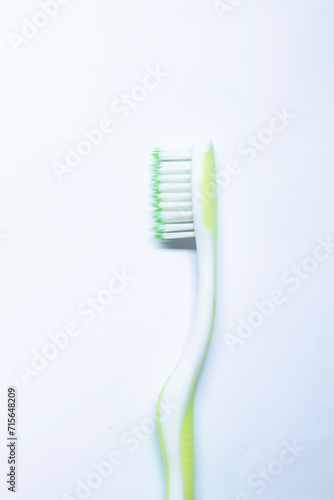 Plastic toothbrush on isolated white
