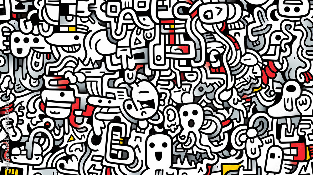 Abstract seamless doodle background, artistic background