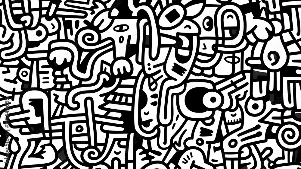 Abstract seamless doodle background, artistic background