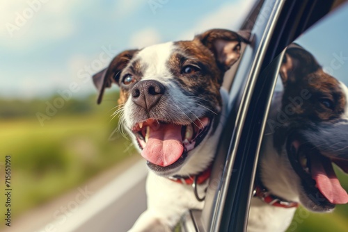 Pets Delight In A Summer Journey Of Adventure On The Road. Сoncept Road Trip With Furry Friends, Exploring Nature With Pets, Camping With Pets, Pet-Friendly Destinations