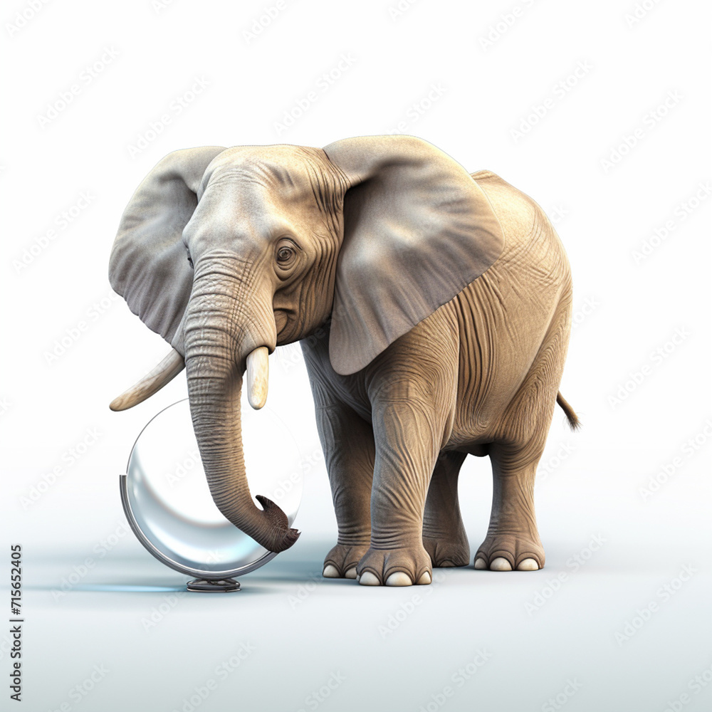 Fototapeta premium The elephant is an explorer created with Generative Ai