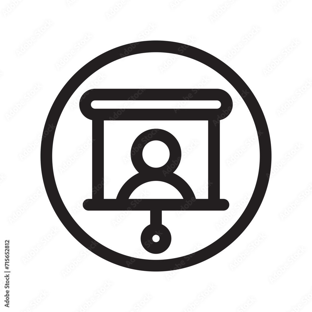 Video Meeting Icon In line style Video Meeting Icon In line style