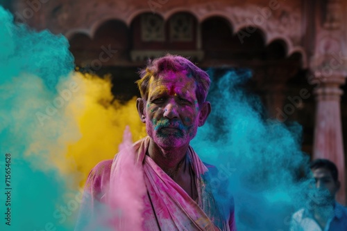 Man Celebrating Holi Festival