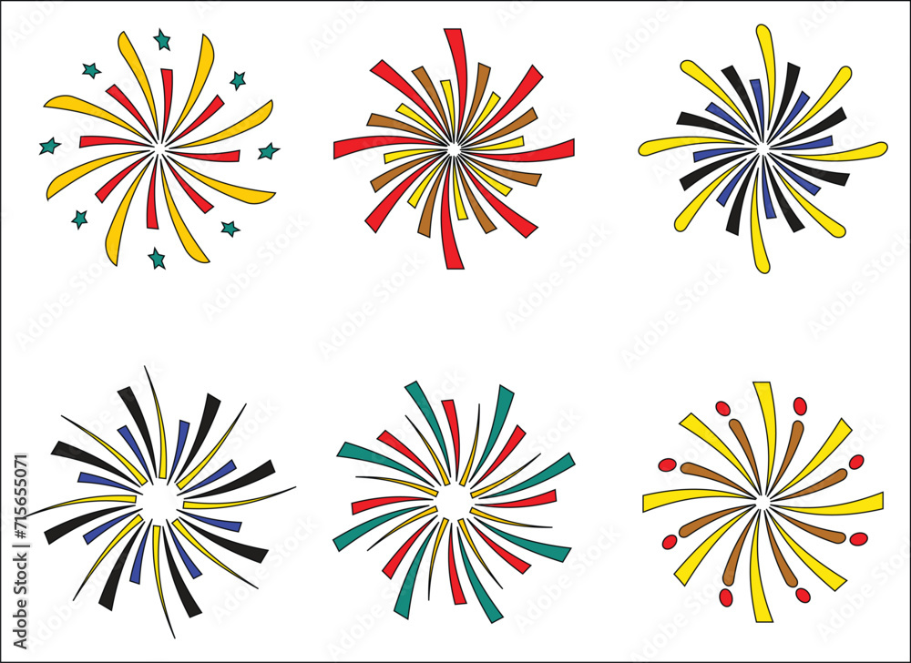 Firework vector design illustration isolated on white background
