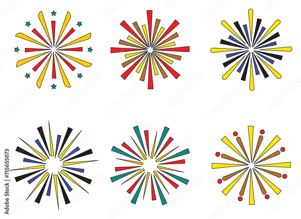 Firework vector design illustration isolated on white background