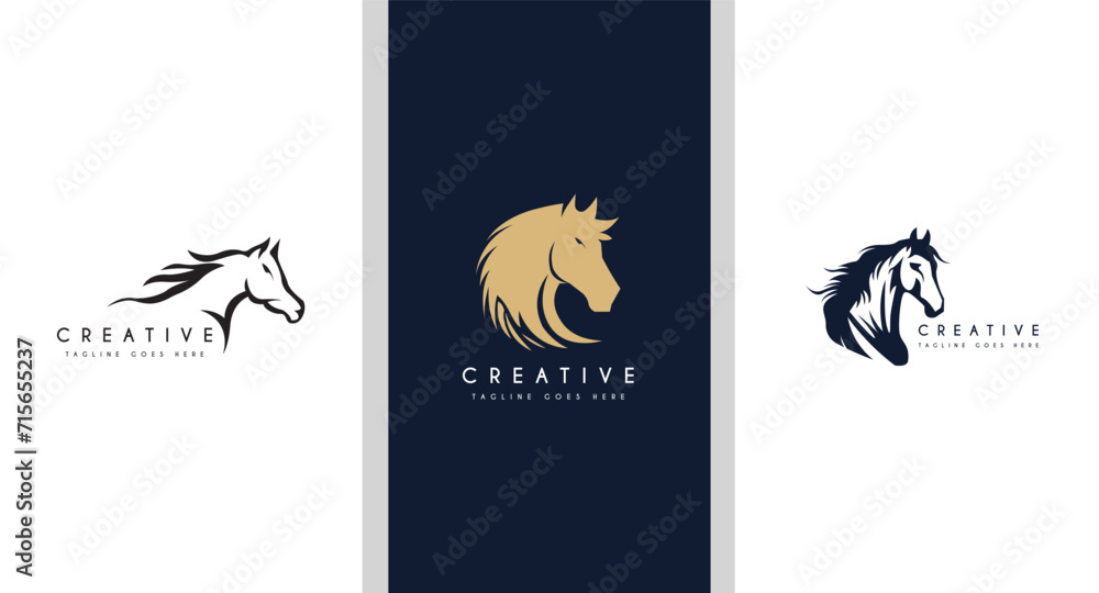 Premium Set Of Beauty Horse Ranch Stable Stallion Logo design. Premium Set Of Beauty Horse Ranch Stable Stallion Logo design.