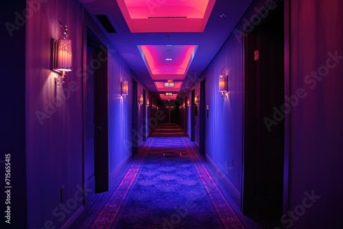 Mysterious Hotel Corridor at Night