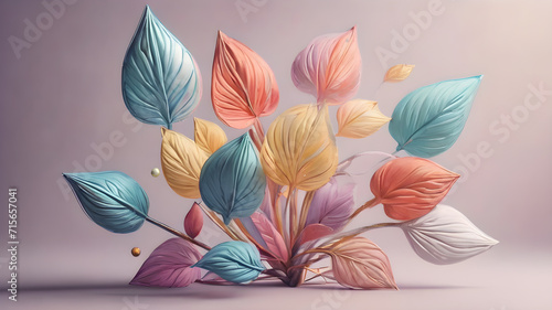 Futuristic creative abstract  flower illustration as beauty innovation concept. AI generated image, ai.