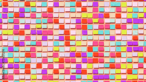 Fototapeta Naklejka Na Ścianę i Meble -  2024 planning post it notes wall multi coloured important reminder day week month year 3d illustration render digital rendering