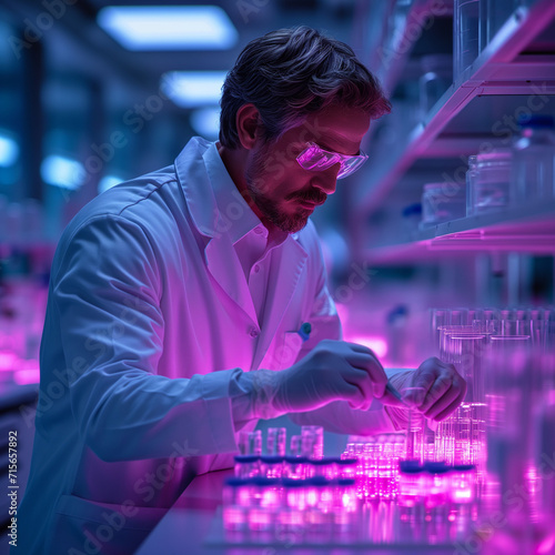 Professional scientists working a modern lab doing research