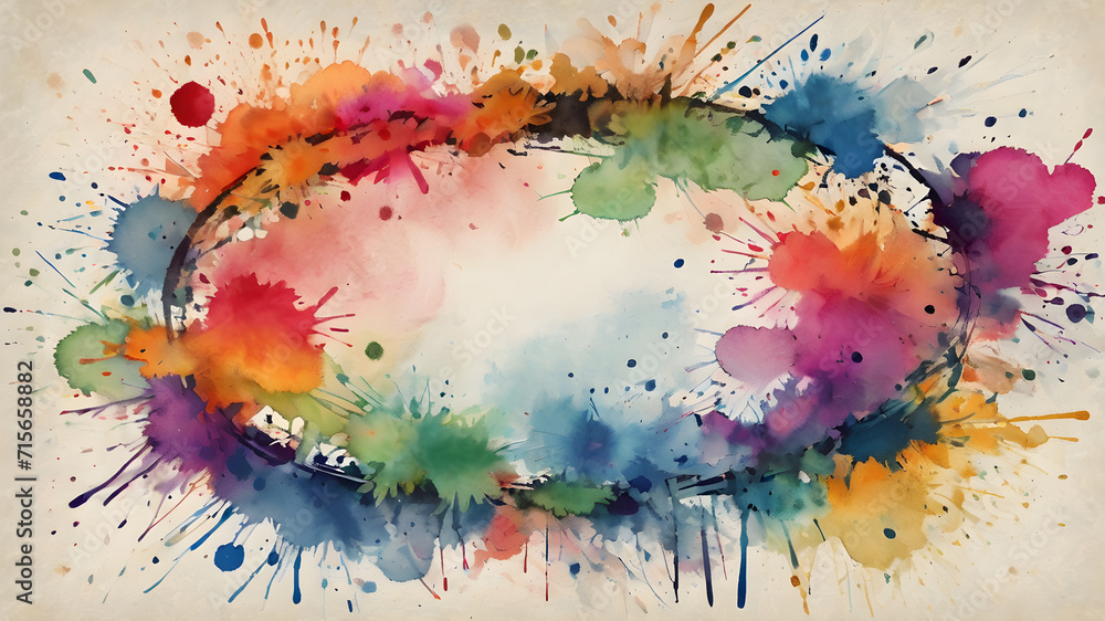 Fototapeta premium Artifical Intelligence generated creative Abstract watercolor background template. AI generated image