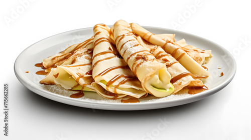 apple cinnamon crepes with cinnamon. Neural network AI generated art photo