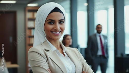 arab office worker woman, office hustle, office worker, office job, corporate worker, arab woman photo