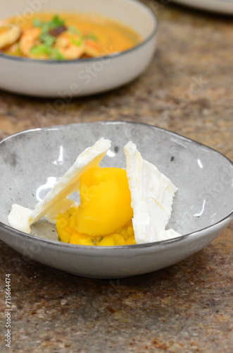 mango sorbet  serving dessert  