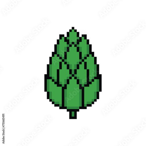 pixel Artichoke  icon.  Vector pixel art Artichoke   8 bit for game  logo template 