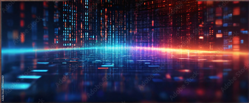 An abstract digital background with binary code and AI algorithms running in the background An abstract digital background with binary code and AI algorithms running in the background