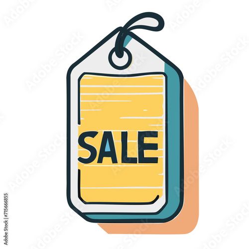 Sale Text Tag Isolated on Background - Vector 