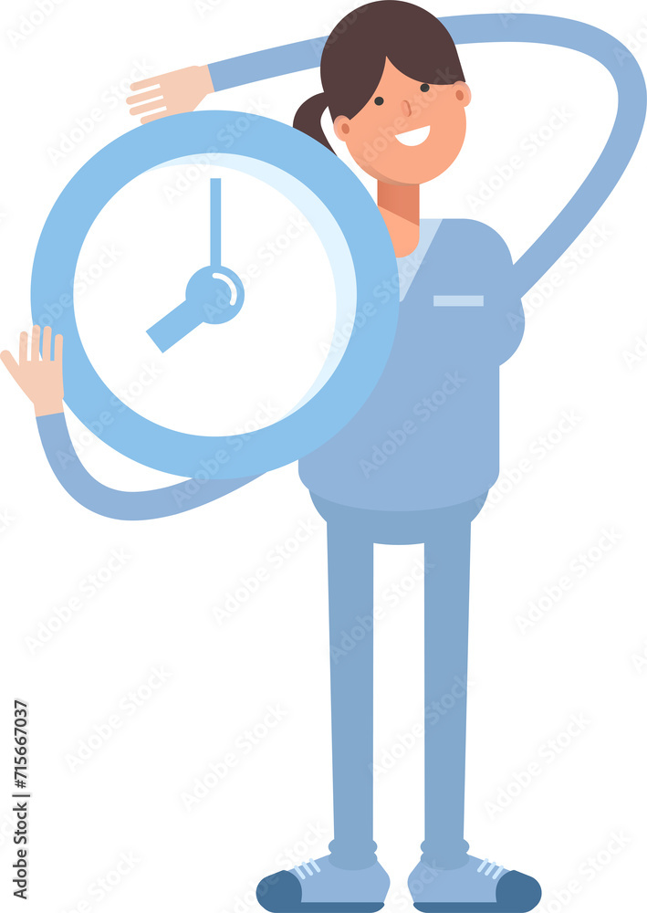 Nurse Character Holding Clock
Nurse Character Holding Clock