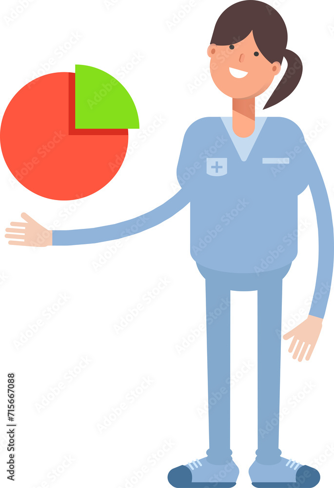 Nurse Character Holding Pie Chart
Nurse Character Holding Pie Chart