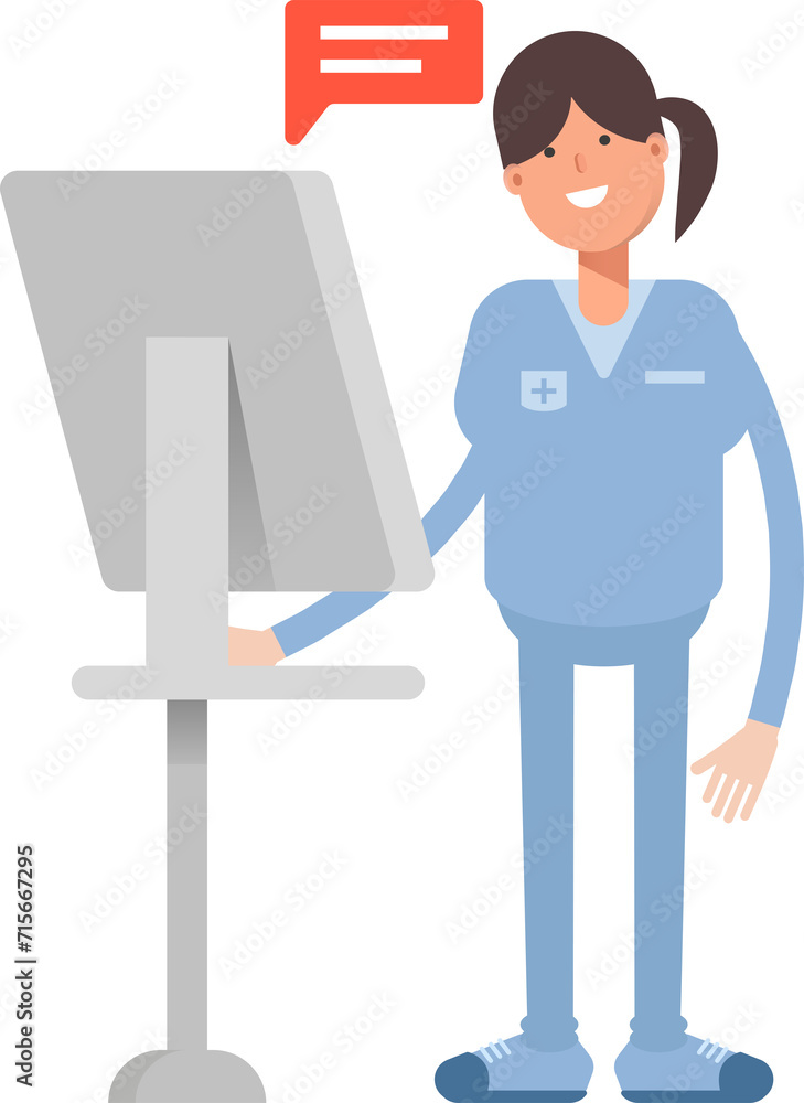 Nurse Character Working on Computer
Nurse Character Working on Computer