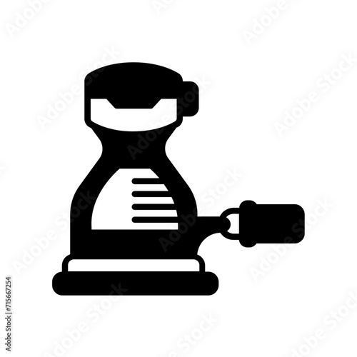 Orbital Sander icon. black fill icon