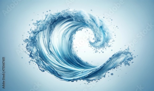 a dynamic and clear water wave with a crisp background