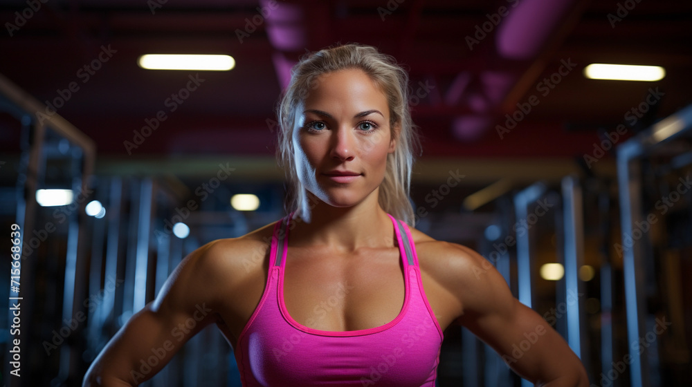 Portrait of a fitness trainer girl in the gym Portrait of a fitness trainer girl in the gym