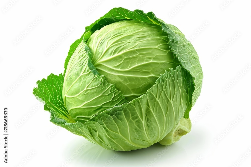 Cabbage isolated on a white background, clipping path, full depth of field Cabbage isolated on a white background, clipping path, full depth of field