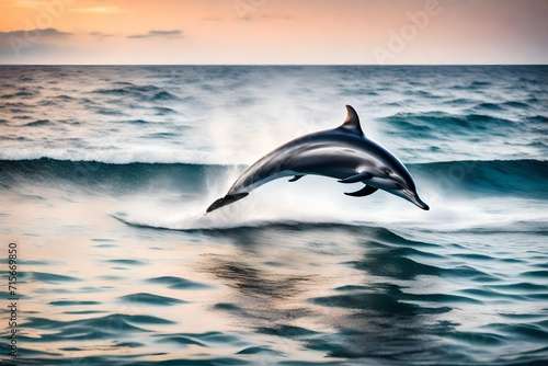 "Dolphin Ballet: Contributing to the Graceful Choreography as They Leap in the Waters. Dive into the Harmony of Their Majestic Jumps! © Riffi artist