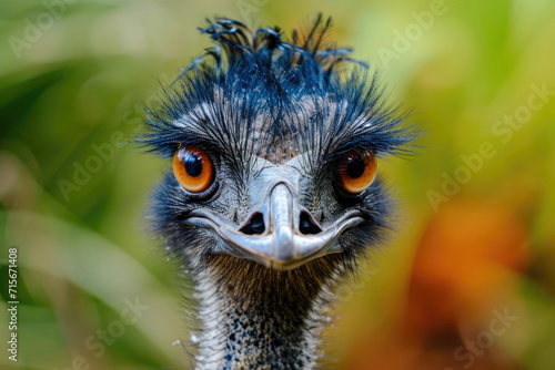 A close-up portrait of the regal and majestic features of an Emu bird © Veniamin Kraskov