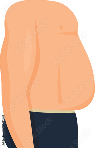 Abdomen liposuction icon cartoon vector. Care fit body. Plastic surgery
