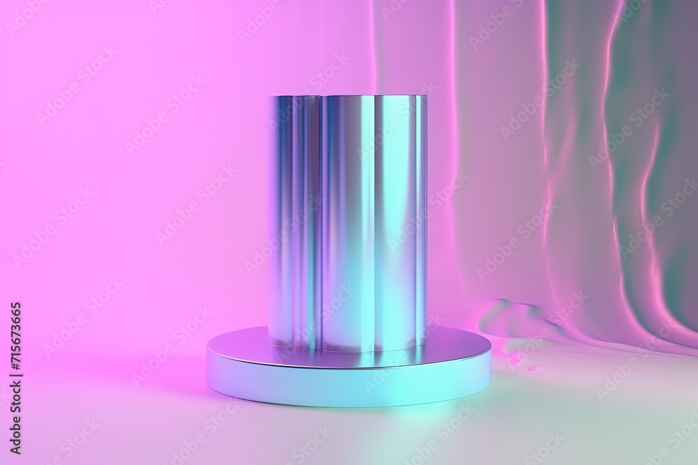 Luminous Lavender Showcase Modern Minimalist Abstract Backdrop with Illuminated Cylinder Podium for Product Presentation Luminous Lavender Showcase Modern Minimalist Abstract Backdrop with Illuminated Cylinder Podium for Product Presentation