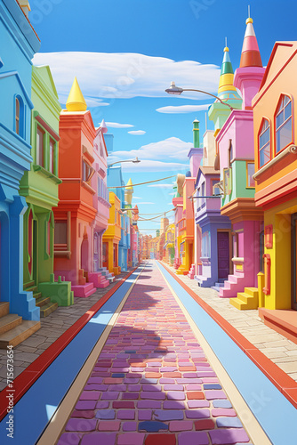Rainbow landscape created with Generative Ai