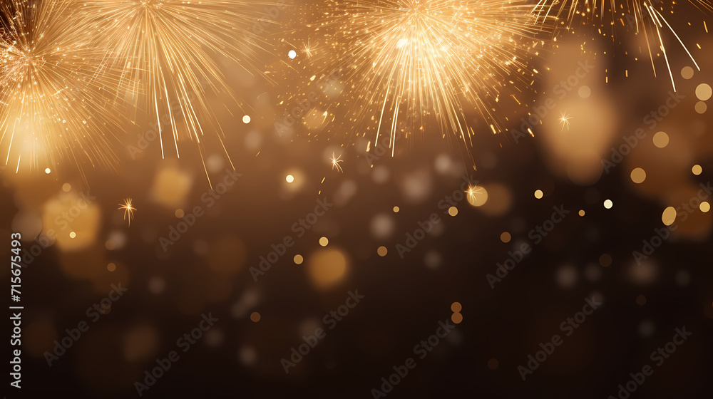 Fototapeta premium Beautiful creative holiday background with fireworks and sparkles