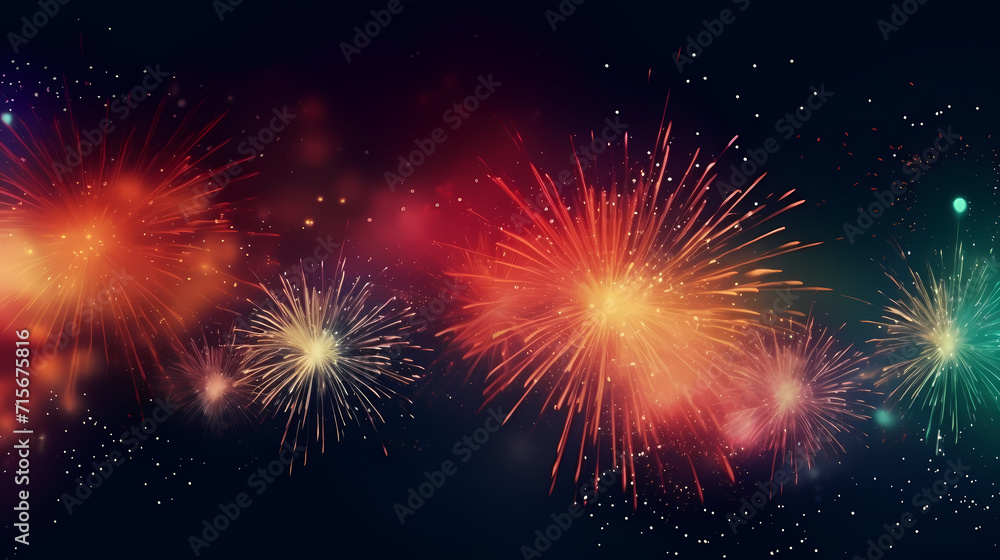 Beautiful creative holiday background with fireworks and sparkles Beautiful creative holiday background with fireworks and sparkles