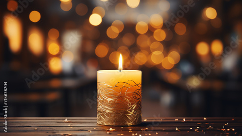Christmas advent candle lighting in church for religious rites, quiet mind,and spirit or funeral, AI