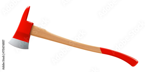 Firefighters axe isolated on a white background. Fireman's hatchet in realistic style. Vector 3d illustration