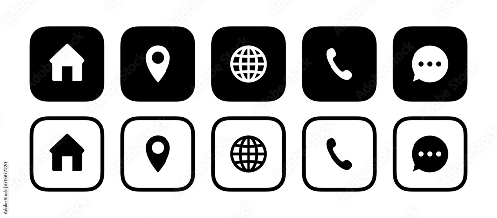 Contact information icons. Vector icons Contact information icons. Vector icons