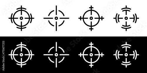 Crosshair icons. Target destination icons. Vector icons