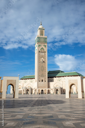 The minaret of the Hassan 2 mosque in Casablanca Morocco