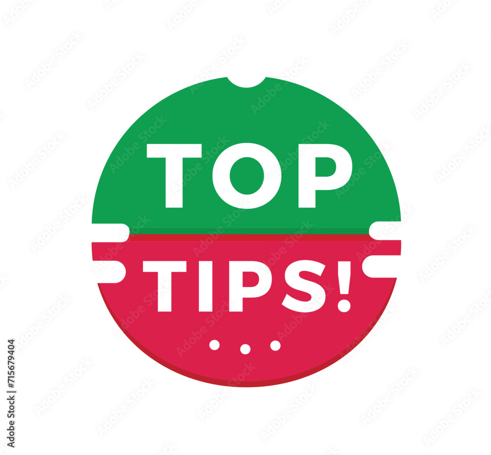 Top tips banner template modern style sticker icon. Vector design for announcement. Top tips banner template modern style sticker icon. Vector design for announcement.