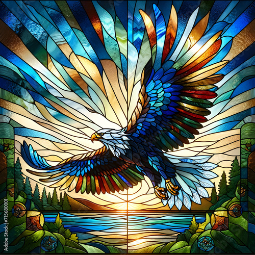Stained glass eagle