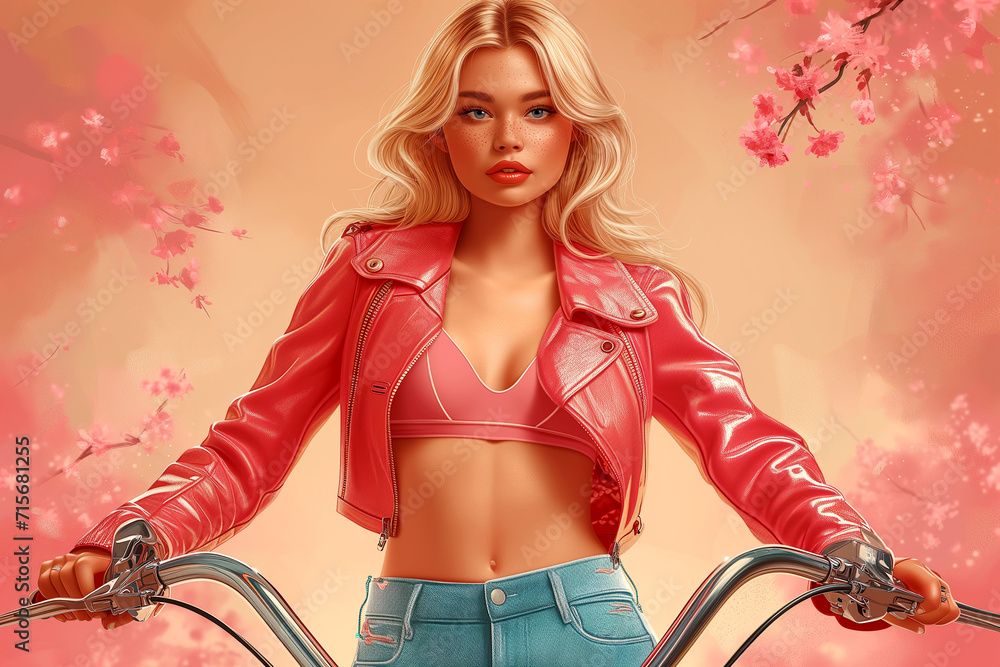 Bicycle, woman and nature for fitness in cycling, vacation portrait