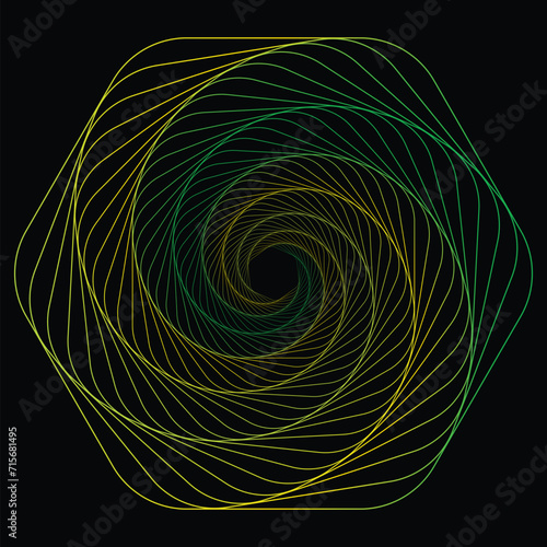 Gradient line art of basic shapes