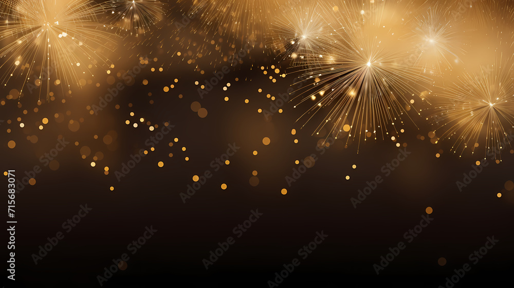 Fototapeta premium Happy New Year, burning fireworks with bokeh light background