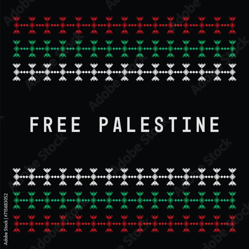 Free Palestine banner graphic poster vector