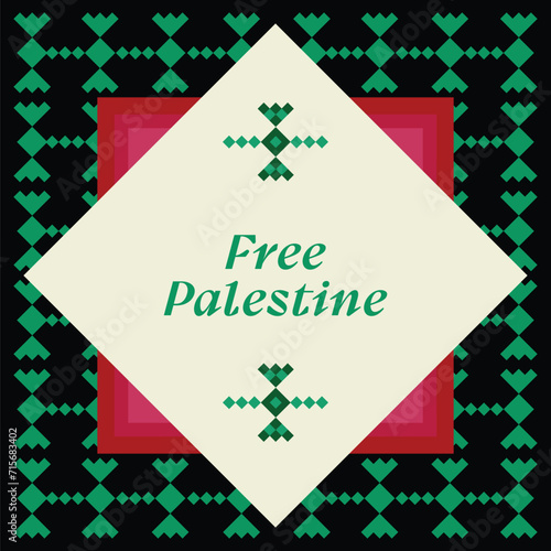 Free Palestine banner graphic poster vector