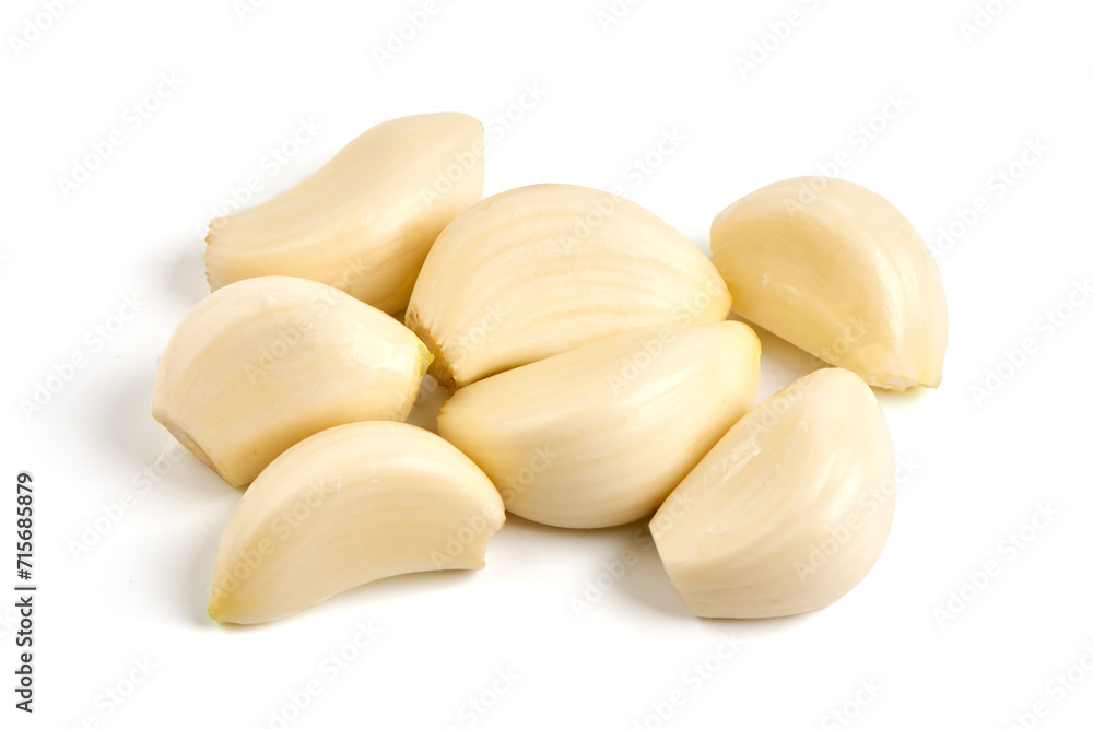 Garlic cloves, Isolated on white background. Garlic cloves, Isolated on white background.