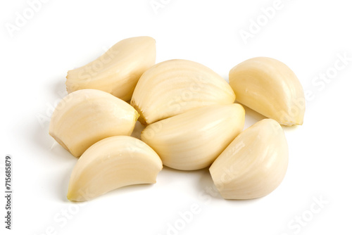 Garlic cloves, Isolated on white background.