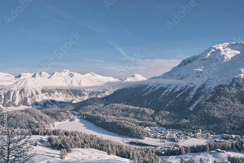 Covered in snow landscape (Winter in St moritz, Switzerland) © Jeonghoan